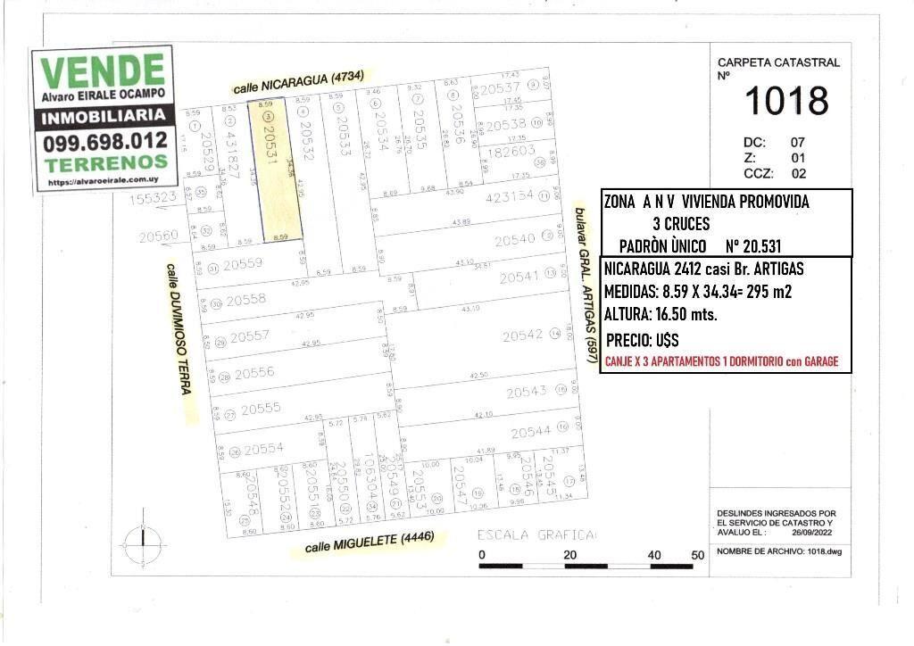 * ZONA A N V LA BLANQUEADA 9. X 34.= 295 m2 Alt. 16.50