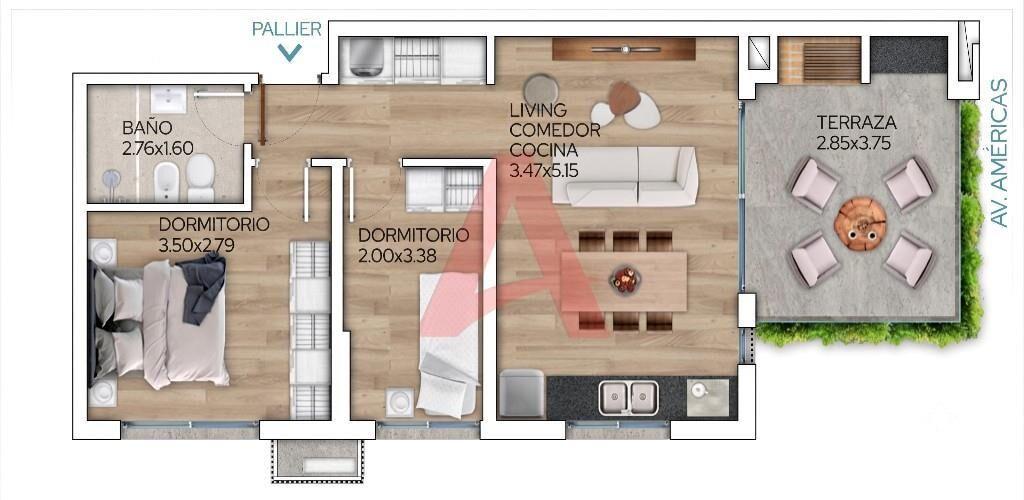 LAKE LIFE PENT HOUSE EN ALQUILER DE 2 DORMITORIOS