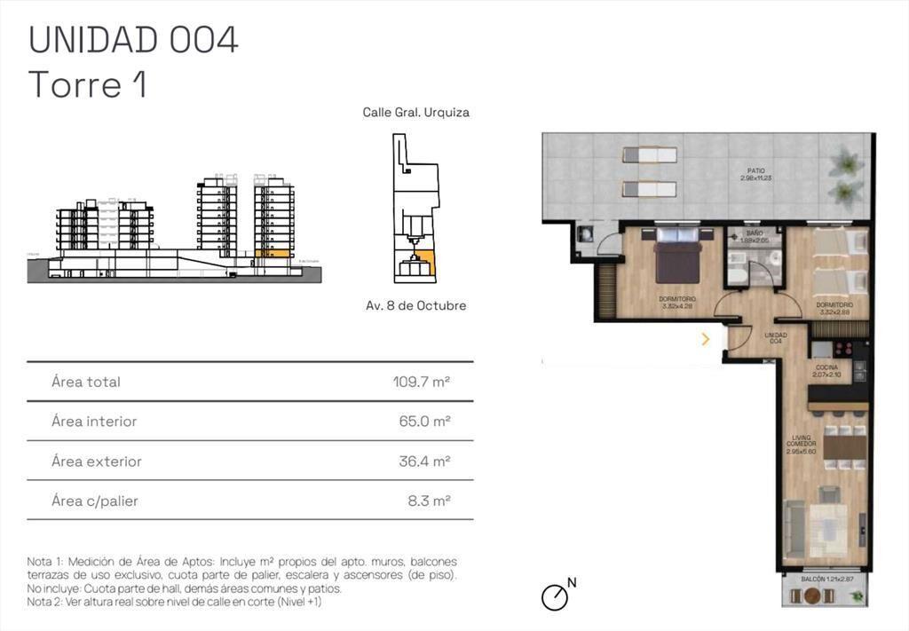 VENTA APARTAMENTO 2 DORM BALCÓN LA BLANQUEADA POZO