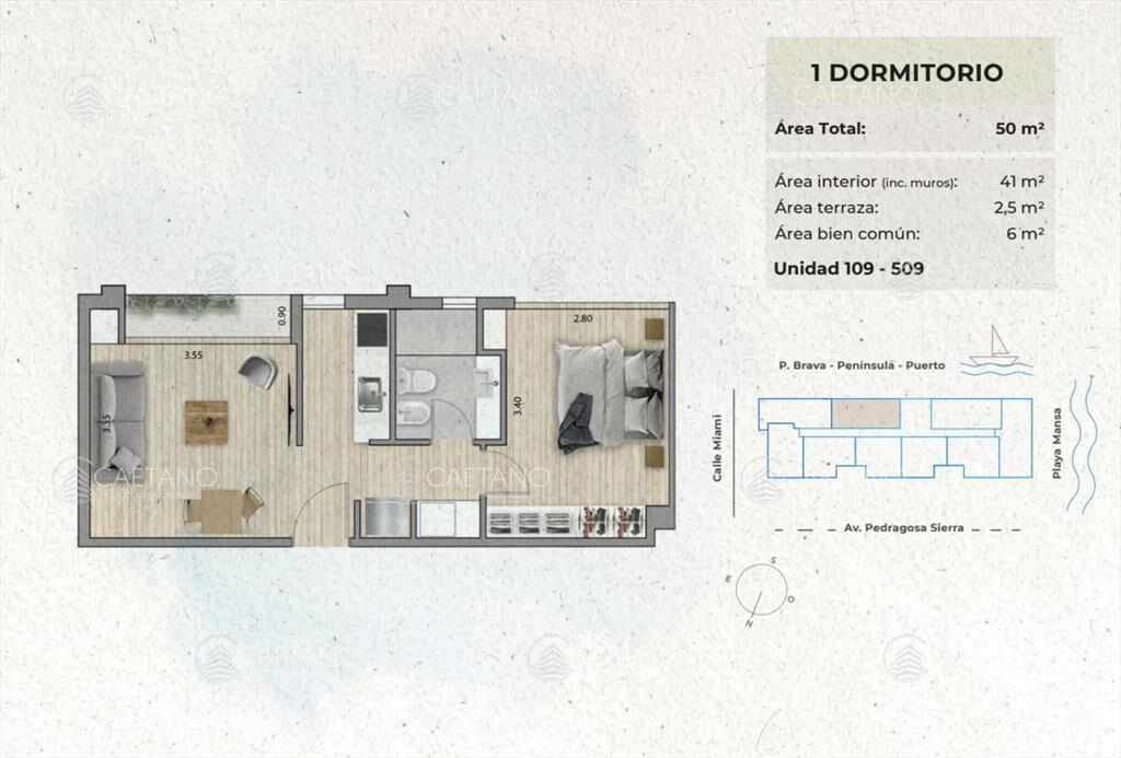 Venta apartamento 1 dormitorio- Playa Mansa - del