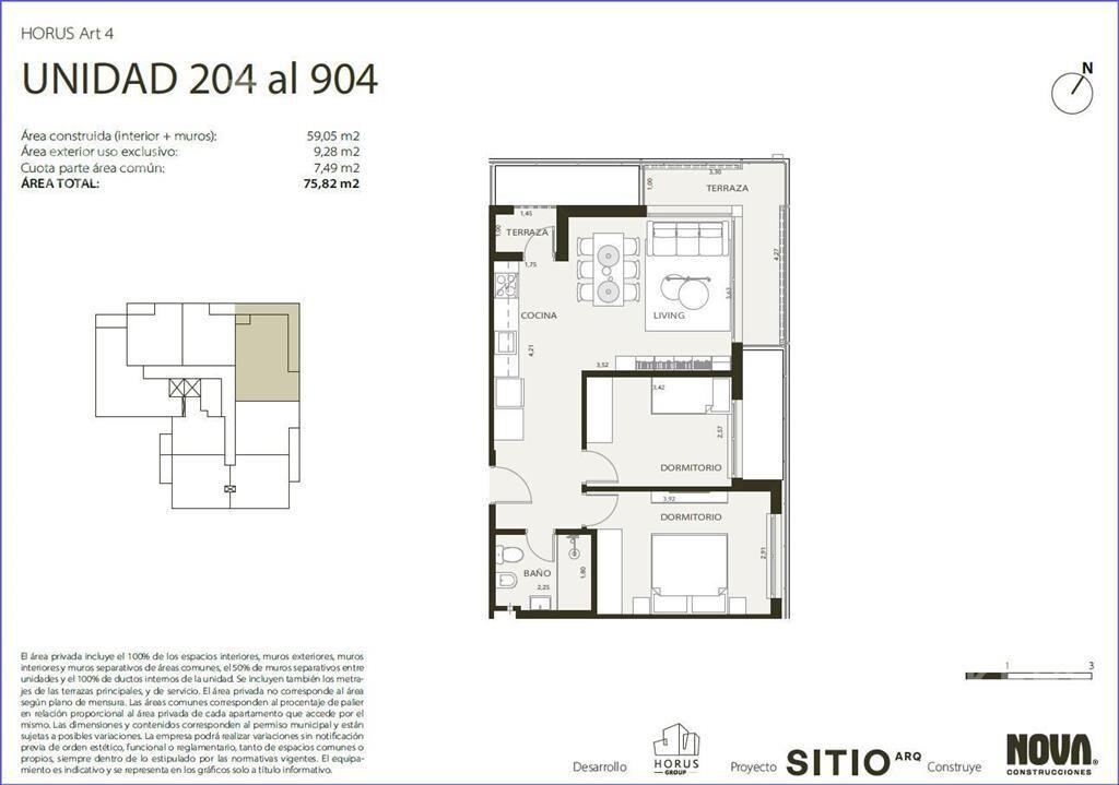 Apartamento de dos dormitorios en venta en Centro - 204