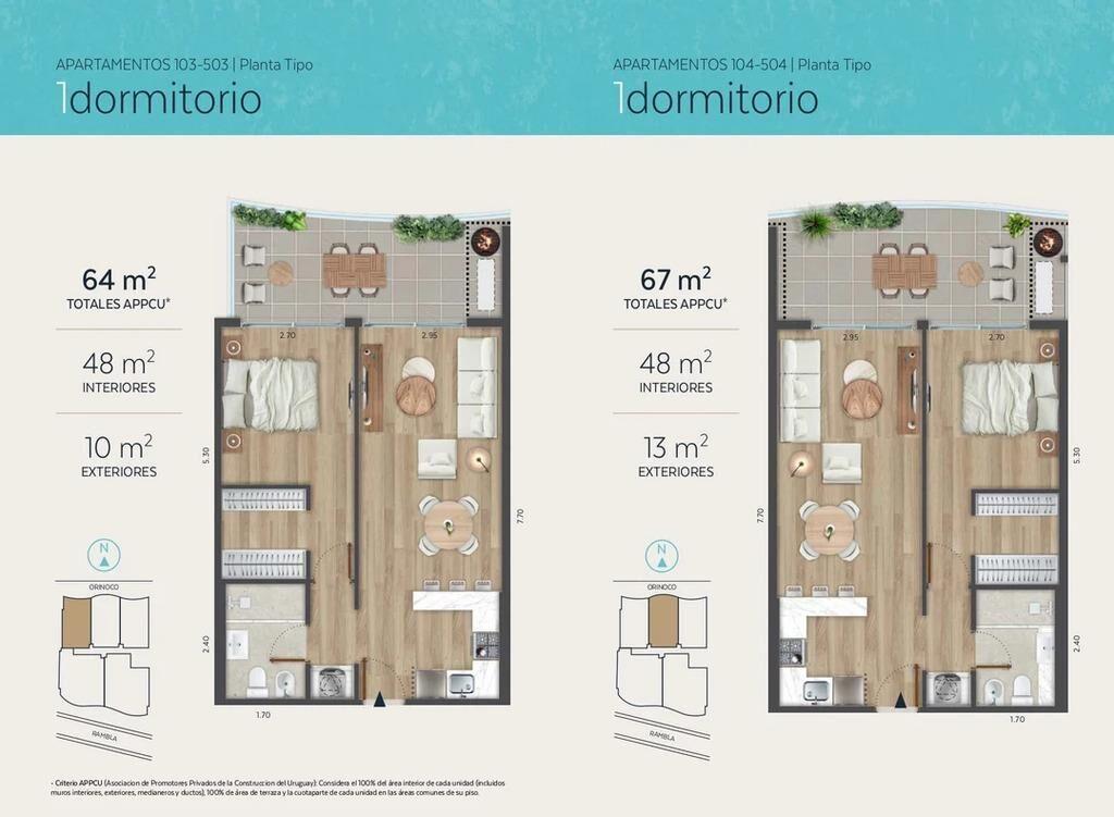 Venta de apartamento de 1 dormitorio en Cordelia, Malvín