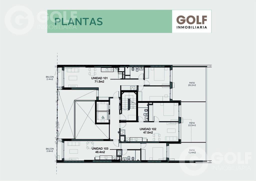 Venta apartamento de 2 dormitorios con terraza en Parque Ba