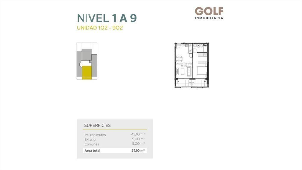 Venta apartamento de 1 dormitorio en el Centro