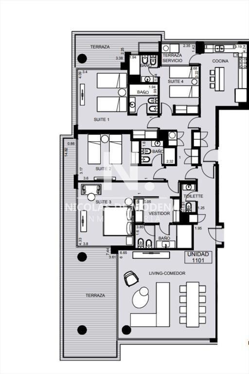 Apartamento 3 dormitorios en a pasos del mar del