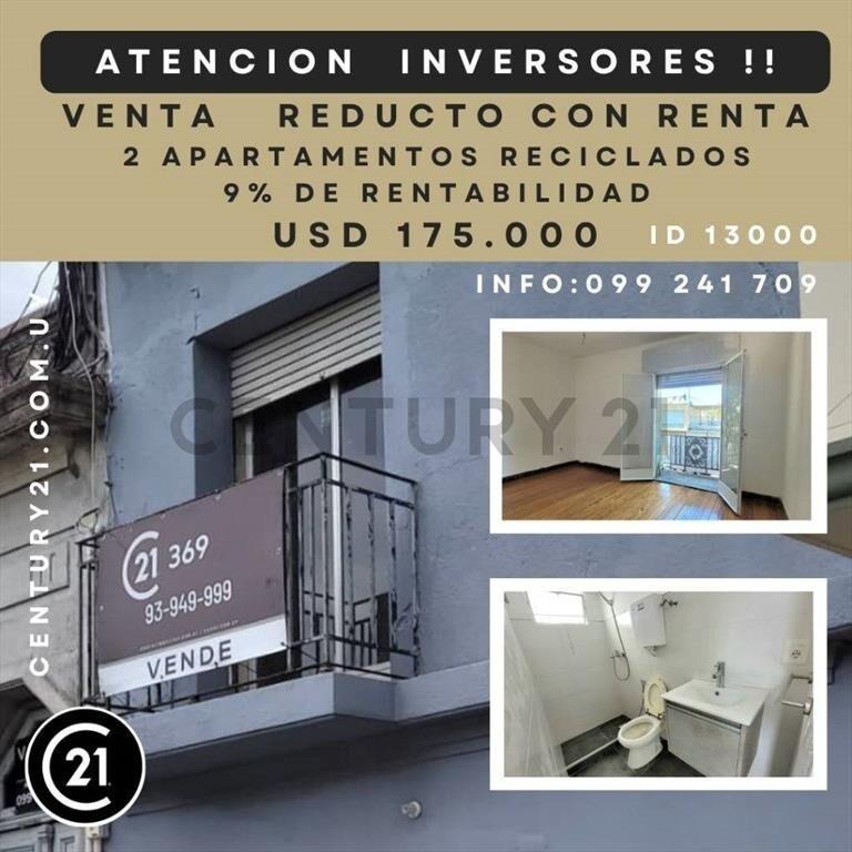 VENTA DOS APARTAMENTOS CON RENTA - REDUCTO - INVERSORES