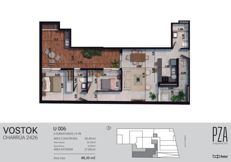 Venta Apartamento 2 Dormitorios en Pocitos