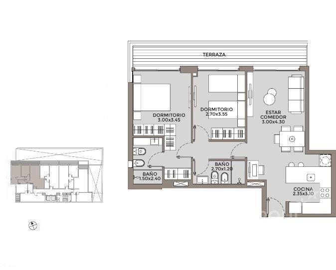 Venta apartamento dos dormitorio en Pocitos - 402