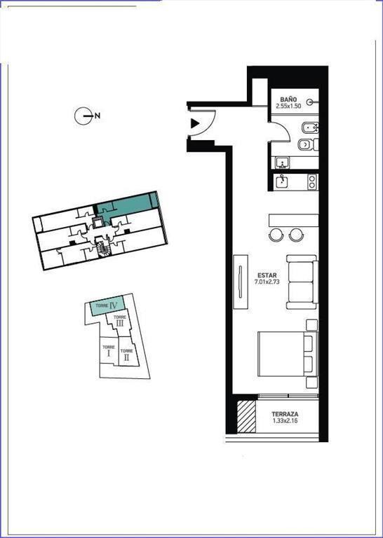 Apartamento monoambiente en venta en Malvín