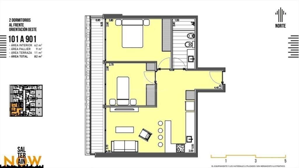 VENTA APARTAMENTO DOS DORMITORIOS CORDON ESTRENA 7/2028