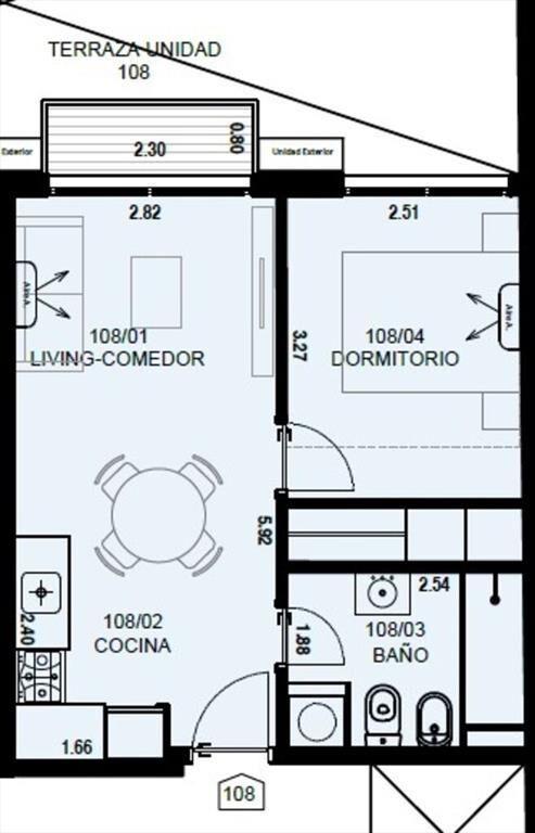 Venta apartamento 1 dormitorio en Palermo a estrenar