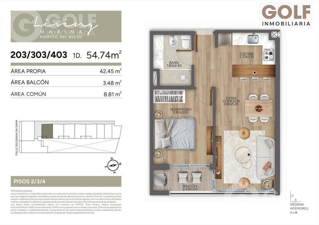 Venta de Apartamento 1 dormitorio en Puertito del Buceo