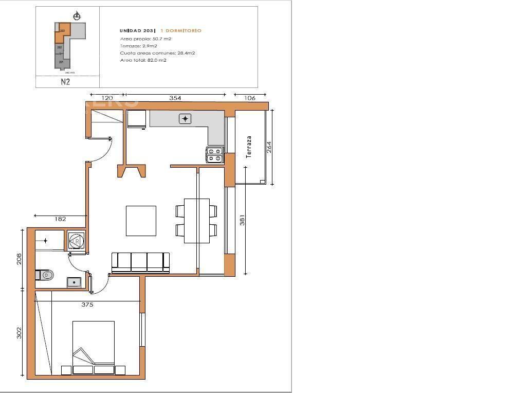 Apartamento de un dormitorio en venta en Centro - 203