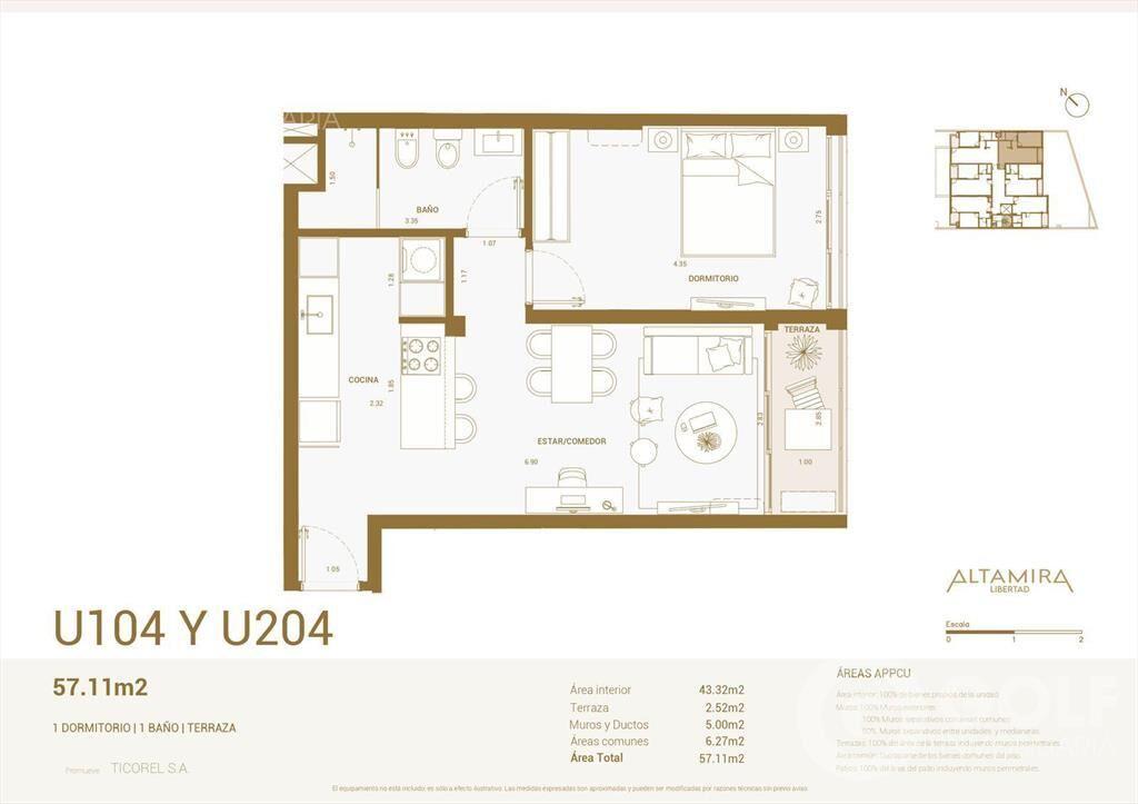 Venta apartamento un dormitorio en Pocitos
