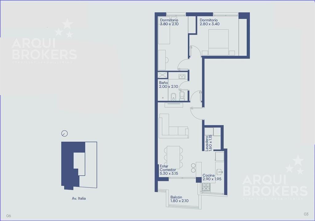 Apartamento de dos dormitorios en venta en Parque Batlle -1