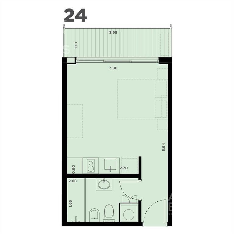 Apartamento monoambiente en venta en La Blanqueada - 324B
