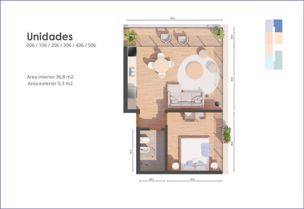 Apartamento de un dormitorio en venta en Playa Mansa - 506