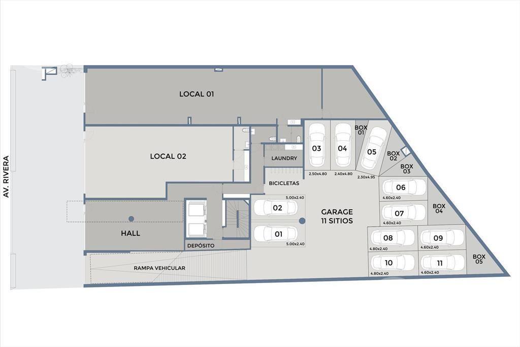 Venta de apartamento de 1 dormitorio con terraza en Pocitos
