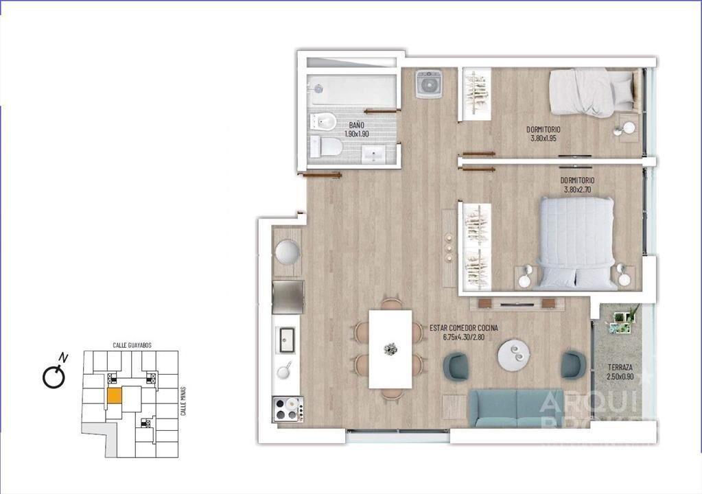 Apartamento de dos dormitorios en venta en Cordón - 104
