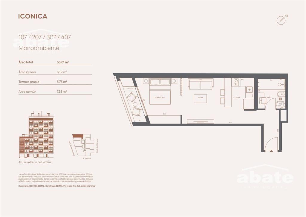 Venta apartamento monoambiente divisible en Pocitos Nuevo