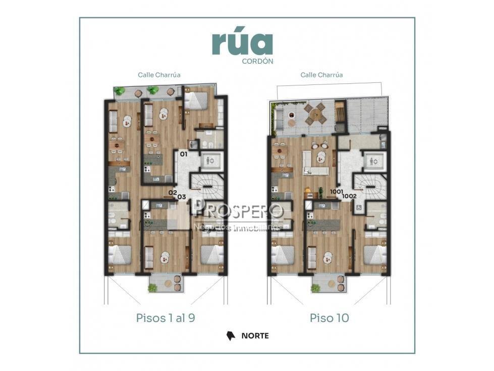 va1585/4 venta penthouse 1 dorm RUA CHARRUA