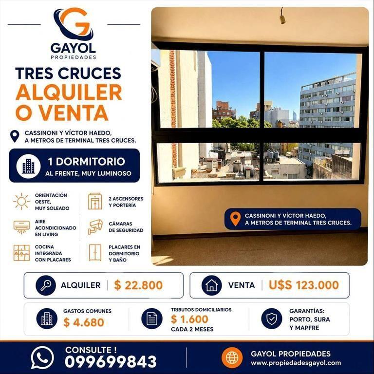 en venta o alquiler 1 dormitorio