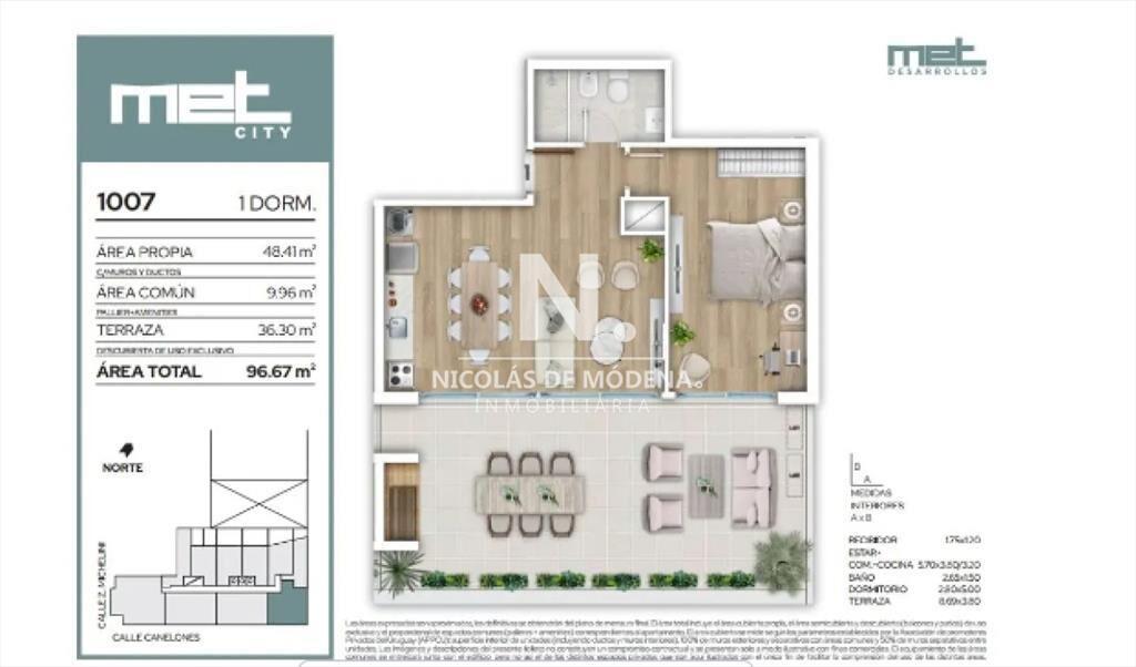Espectacular Apto de 1 Dormitorio en Barrio Sur -