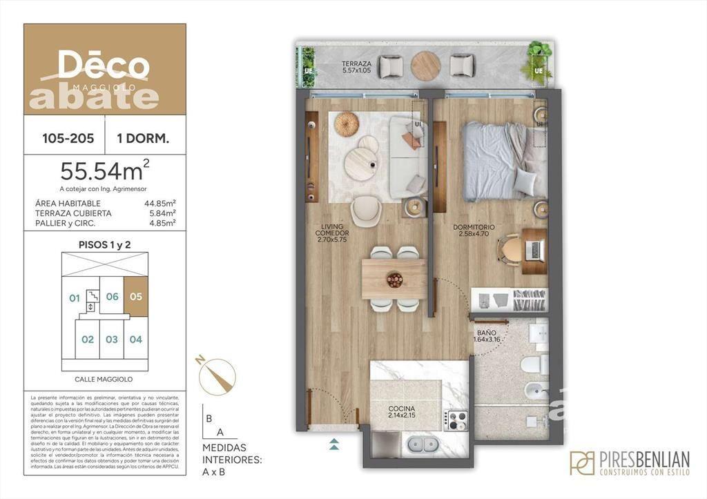 Alquiler Apartamento 1 dormitorio Punta Carretas Deco Maggi