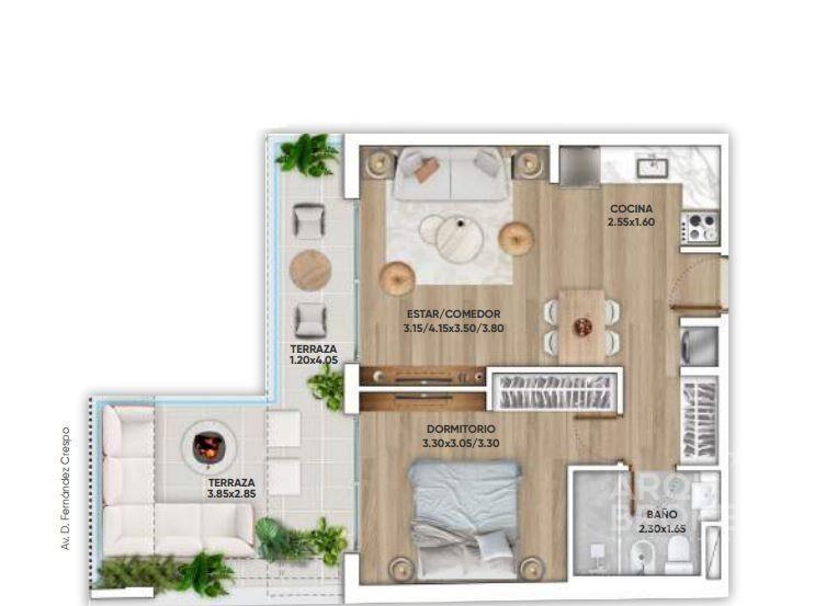 Apartamento de un dormitorio en venta en Cordón - 101