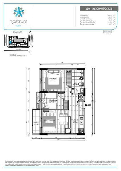 Vendo apartamento de 2 dormitorios con vista hacia la rambl