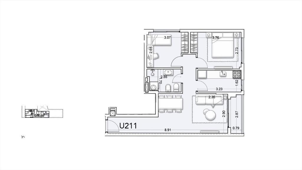 Apartamento de 2 dormitorios venta en Tres Cruces