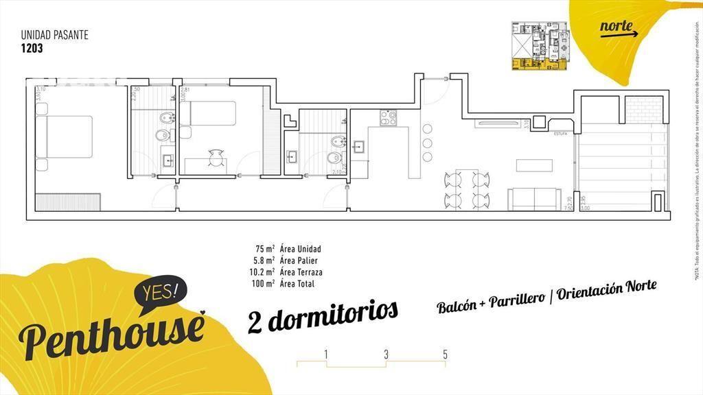 Venta apartamento 2 dormitorios Parque Rodó en Yes Sarmient