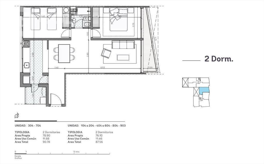 Venta de apartamento de 2 dormitorios en Centro con RENTA