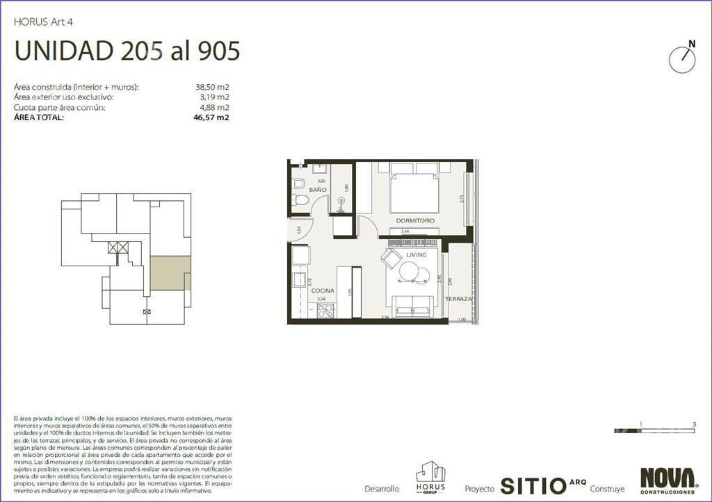 Apartamento de un dormitorio en venta en Centro - 605