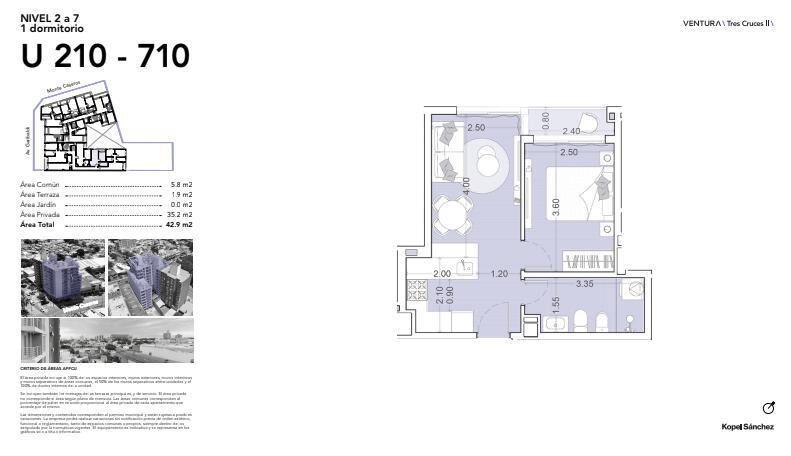 Venta Apartamento 1 Dormitorio en La Blanqueada