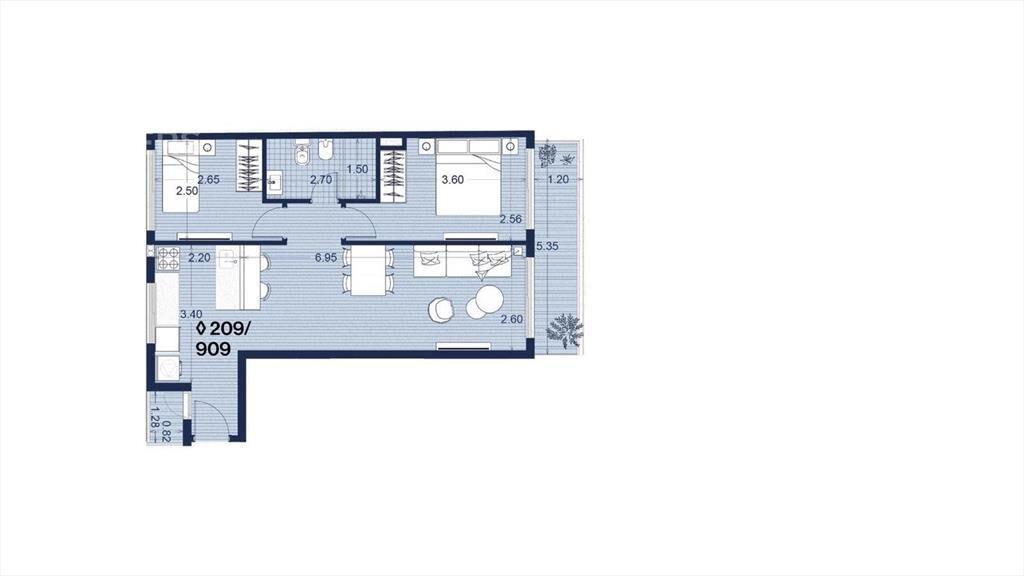 Venta apartamento dos dormitorios en Palermo - 409