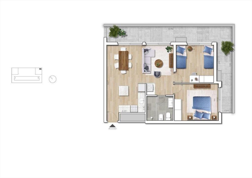 Venta apartamento dos dormitorios en Capurro - 2903A