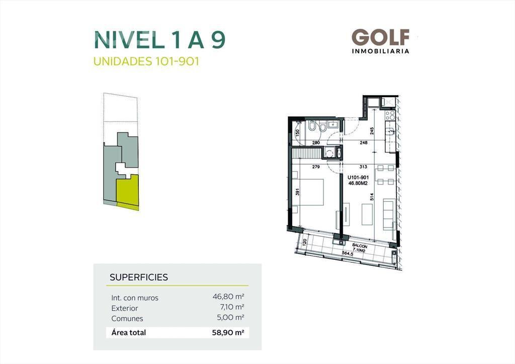Venta apartamento de 2 dormitorios con terraza en Tres Cruc