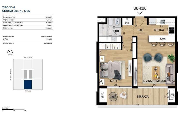 Apartamento de un dormitorio en venta en Carrasco - 506