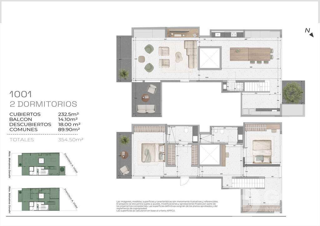 Apartamento en venta de 3 dormitorios dúplex sobre Rambla d