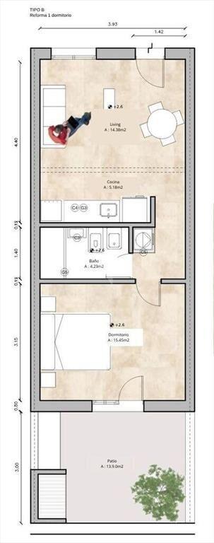 VENTA CASA PARQUE RIVERA -1 DORM - PATIO - PARRILLERO - COC