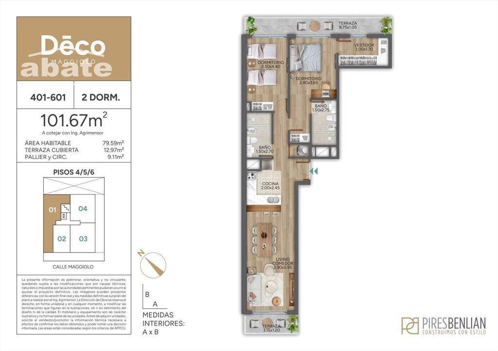 Venta Apartamento 2 dormitorios - Parque Rodó gran Terraza