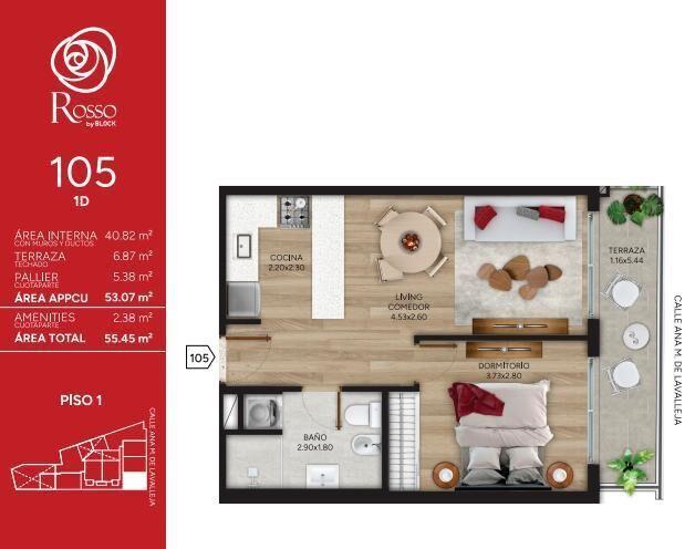 Venta Apartamento 1 Dormitorio en Cordón