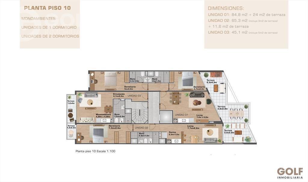 Venta de monoambiente en Punta Carretas