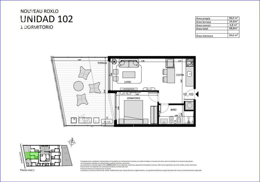 Apartamento de un dormitorio en venta en Cordón - 102