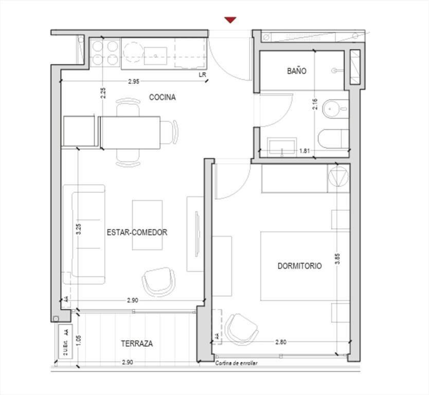 Venta apartamento de 1 dormitorio a estrenar en Centro
