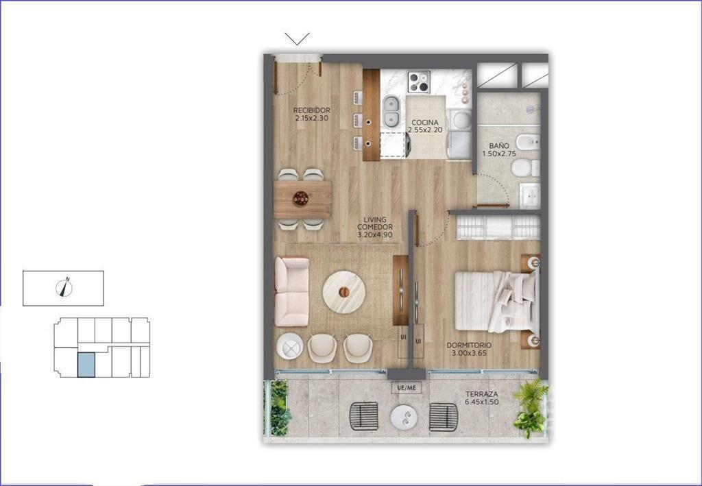 Apartamento de un dormitorio en venta en Pocitos - 902