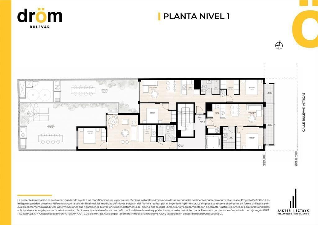 Apartamento 1 dormitorio con terraza A ESTRENAR en Tres Cru