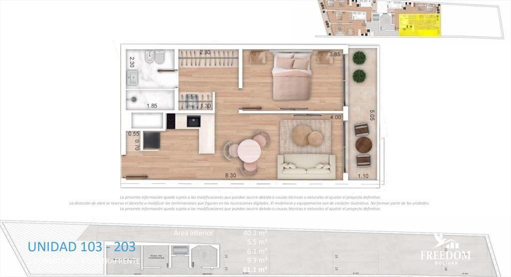 APARTAMENTO EN POZO EN POCITOS 1 DORMITORIO