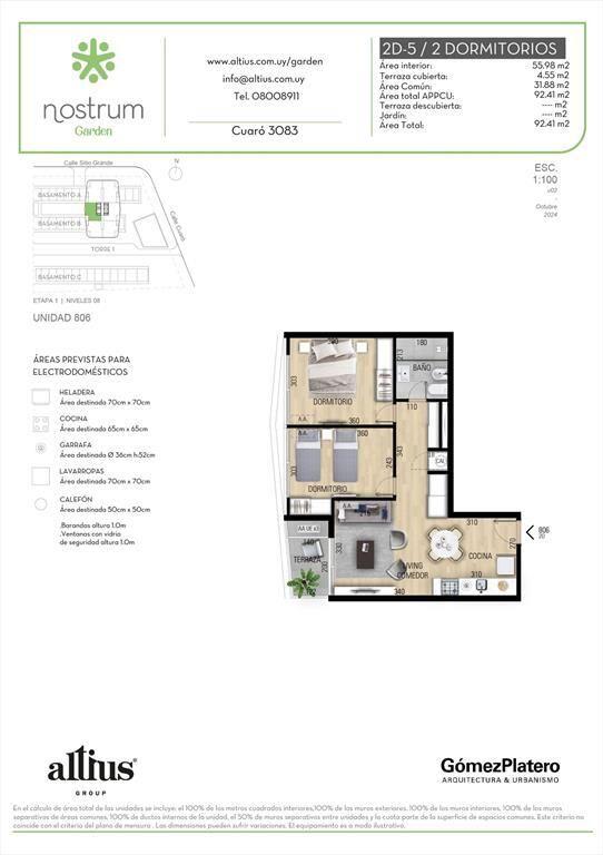 VENTA APARTAMENTO 2 DORMITORIOS NOSTRUM GARDEN
